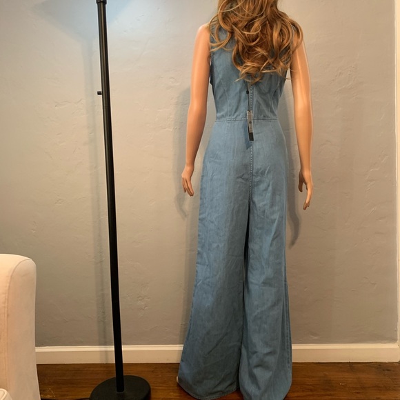 BCBGmaxazria Sleeveless Button Front Jumpsuit - Picture 7 of 8